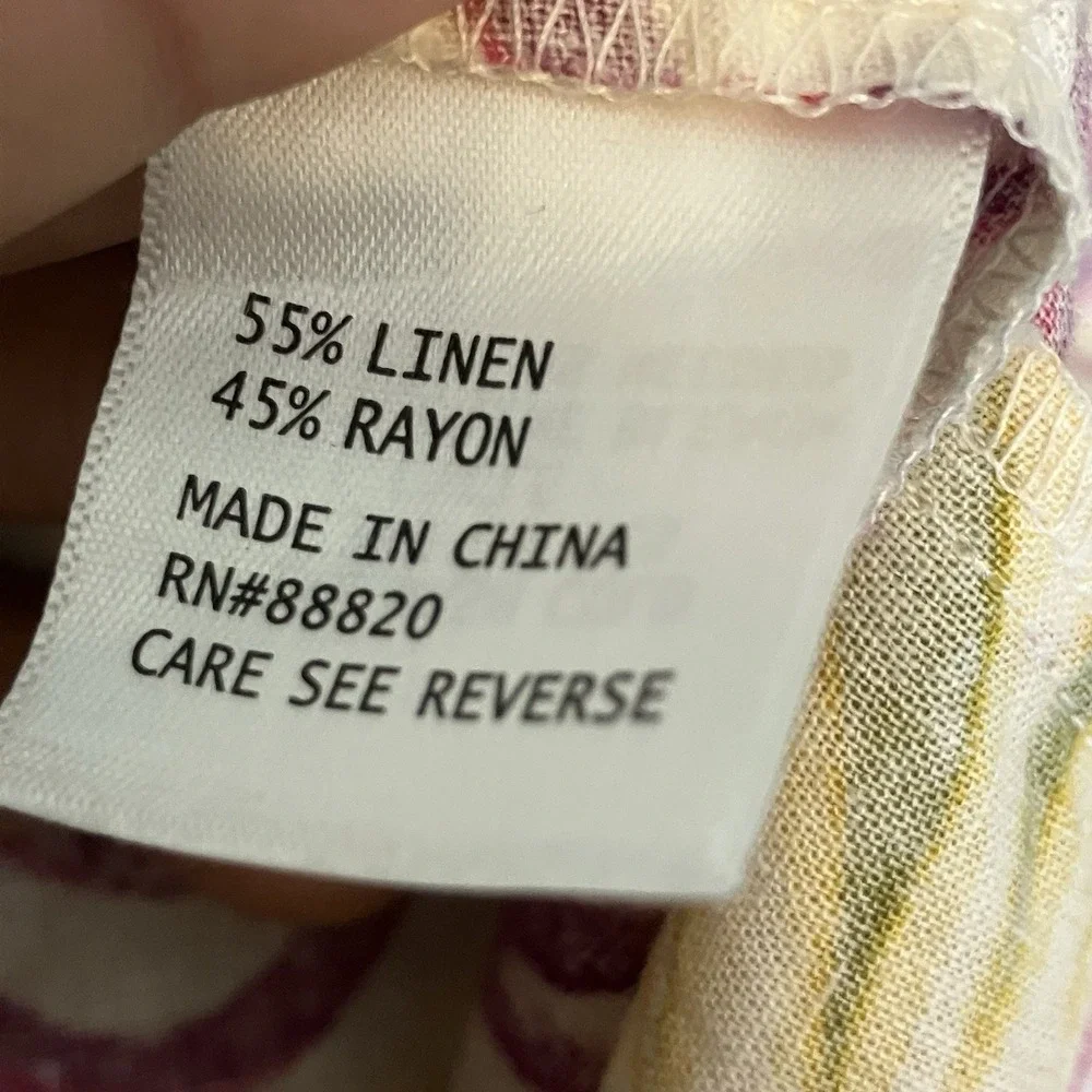 Christian Siriano Skirt Womens Size M Multicolor Tropical Wrap Linen‎ Blend